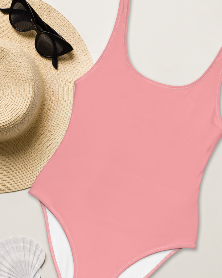 ONE PIECE SWIMSUIT - Light Pink Womens Bathing Suit with Sun Protection Ladies Swim Wear For Beach Vacation Pool Party Swimming