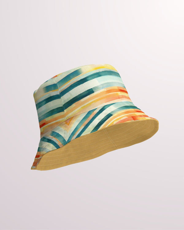 Abstract Print Reversible Bucket Hat - Unisex Hat with Sun Protection for Beach Pool Party Vacation Travel Cruise, Abstract Pattern Hat