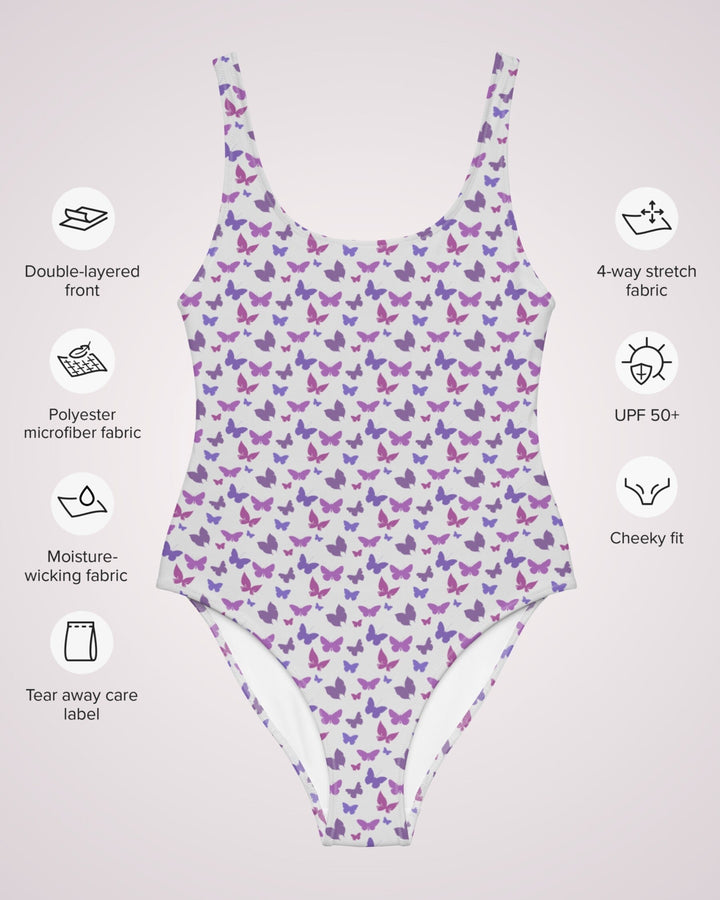 ONE PIECE SWIMSUIT - Butterfly Print Womens Bathing Suit with Sun Protection Ladies Swim Wear For Beach Vacation Pool Party Swimming