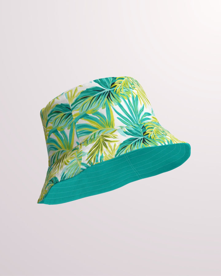 Tropical Floral Reversible Bucket Hat - Unisex Hat with Sun Protection for Beach Pool Party Vacation Travel Cruise