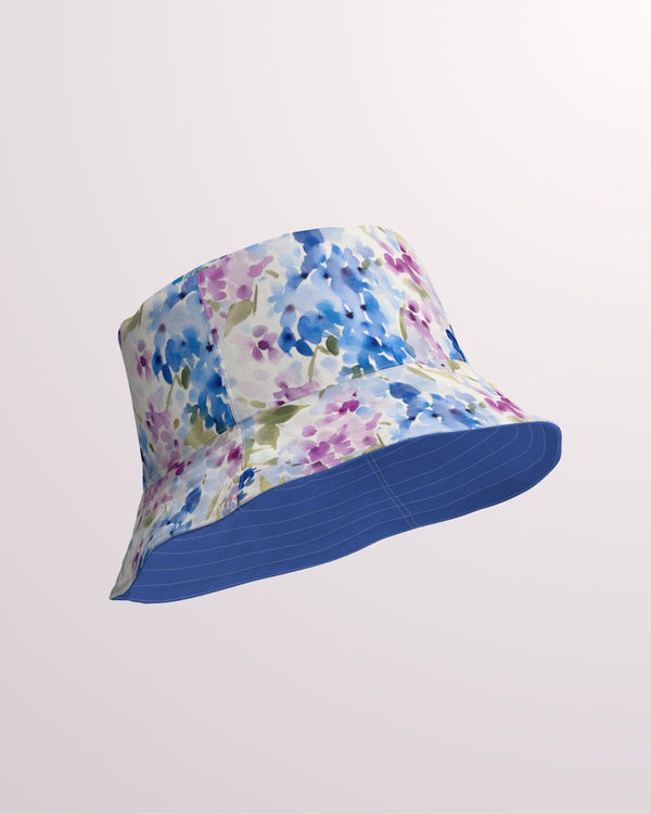 Floral Reversible Bucket Hat - Unisex Hat with Sun Protection for Beach Pool Party Vacation Travel Cruise, Cute Flower Print Hat