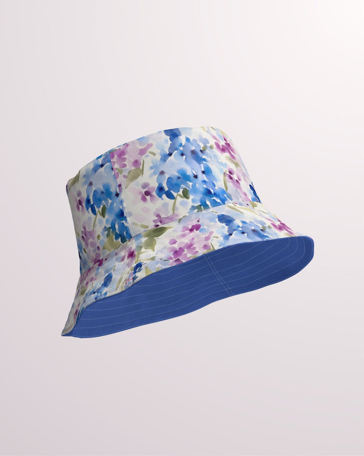 Floral Reversible Bucket Hat - Unisex Hat with Sun Protection for Beach Pool Party Vacation Travel Cruise, Cute Flower Print Hat