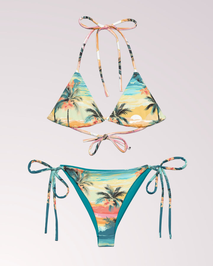 String Bikini Swimsuit Woman Bathing Suit 2 Piece Swim Suit Set Tropical Hawaiian