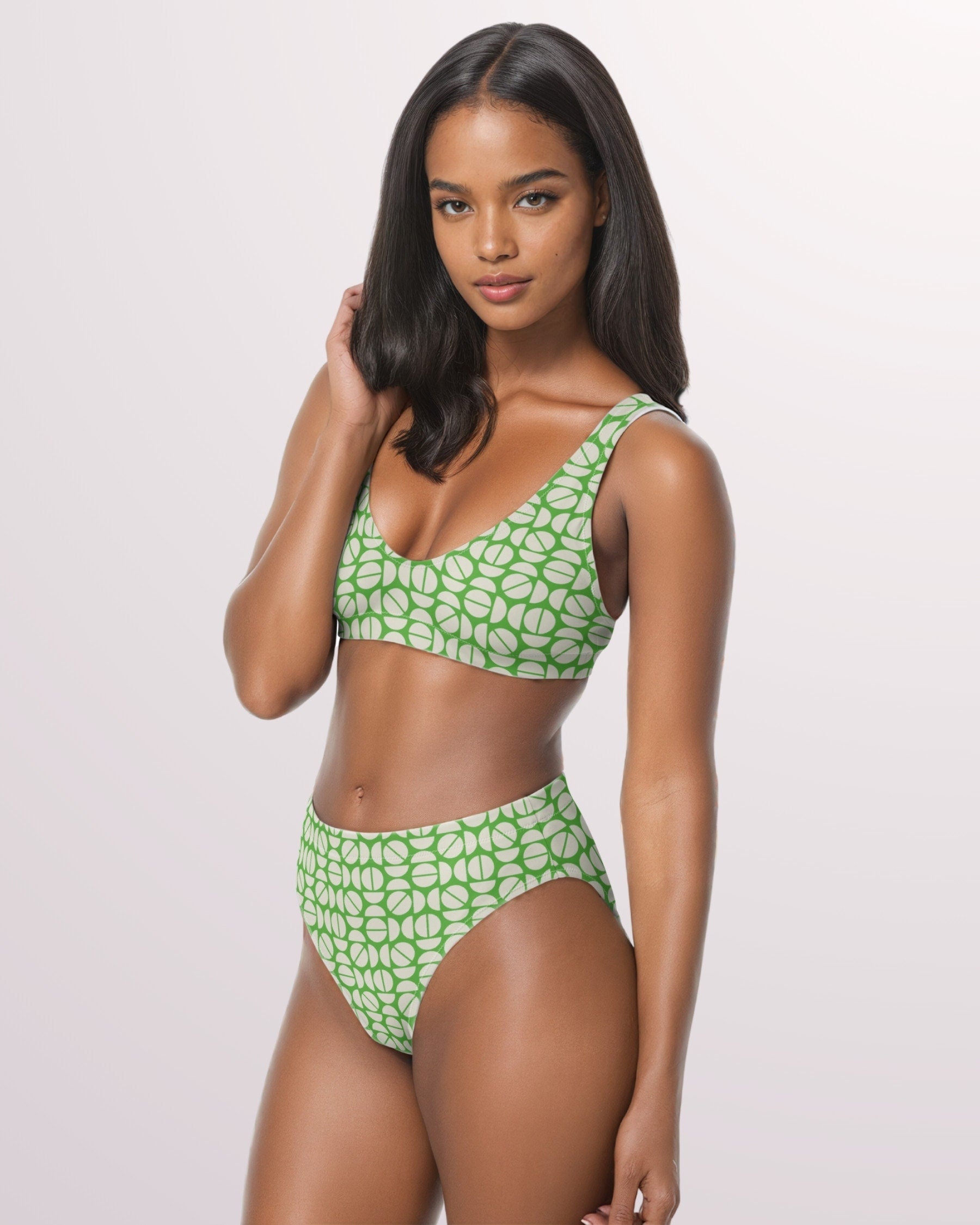 Brynne I Green High-waist Bikini Set