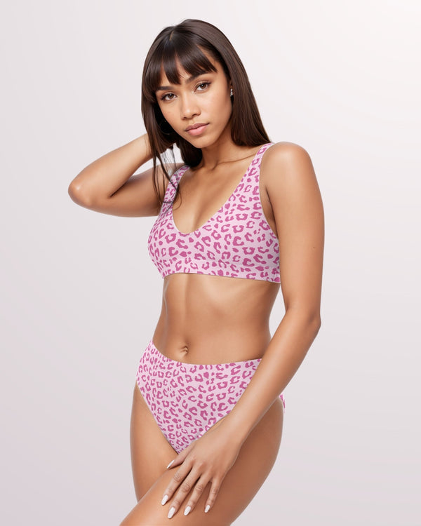 Pink Safari IX High-waist Bikini Set