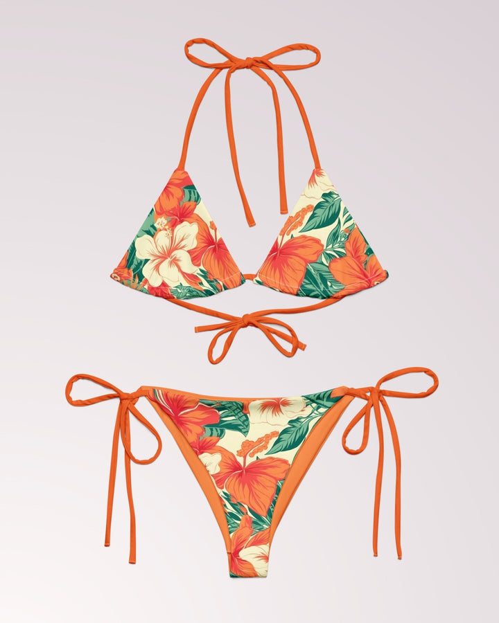 String Bikini Swimsuit Woman Bathing Suit 2 Piece Swim Suit Set Tropical Hawaiian