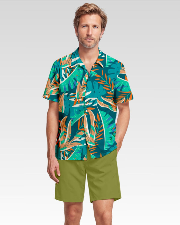 Tropical Leaf VII Mens Cabana Shirt