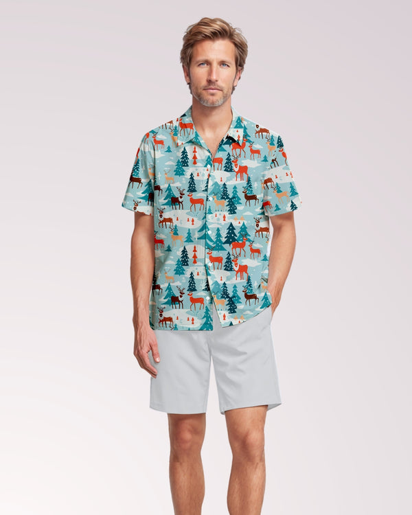 Vintage Reindeer Mens Cabana Shirt