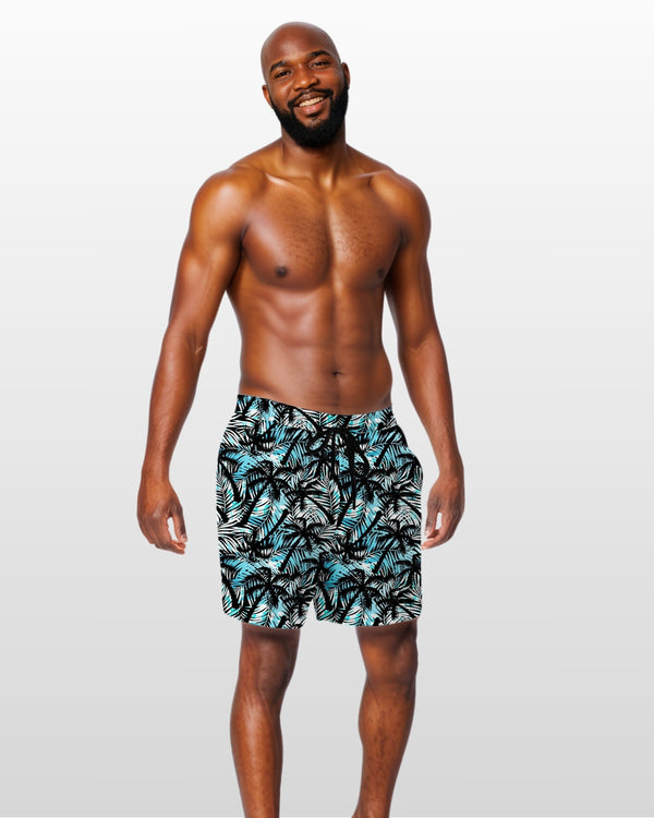 Mens Swim Trunks Palm Trees Tropical Print Swimsuit Summer Swimwear Shorts Boy Bathing Suit for Summer Beach Pool Vacation Boat Cruise