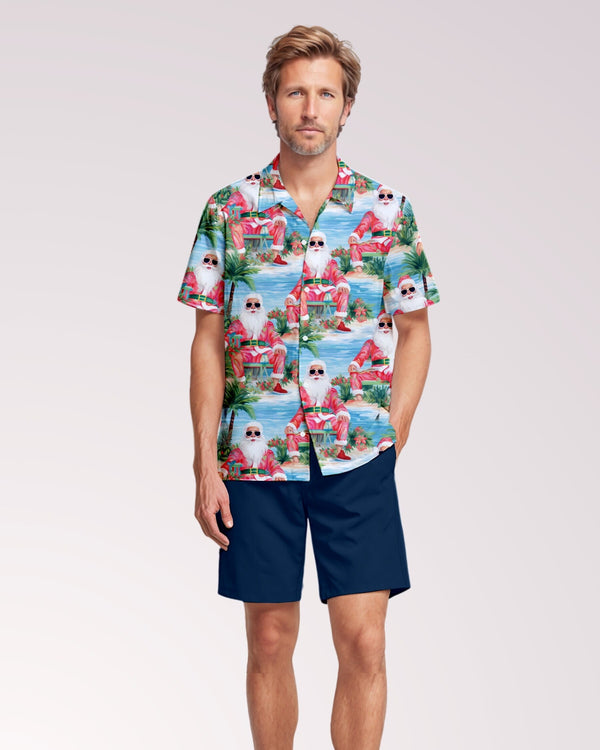 Tropical Santa Mens Cabana Shirt