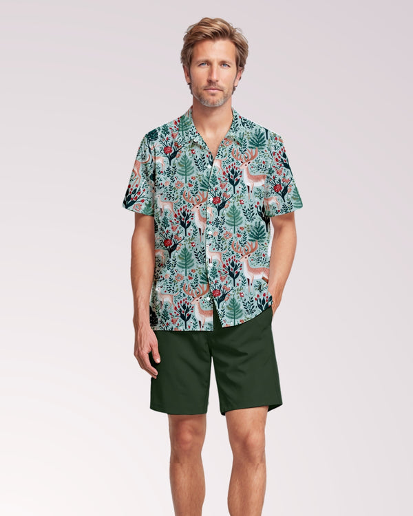 Vintage Reindeer Mens Cabana Shirt