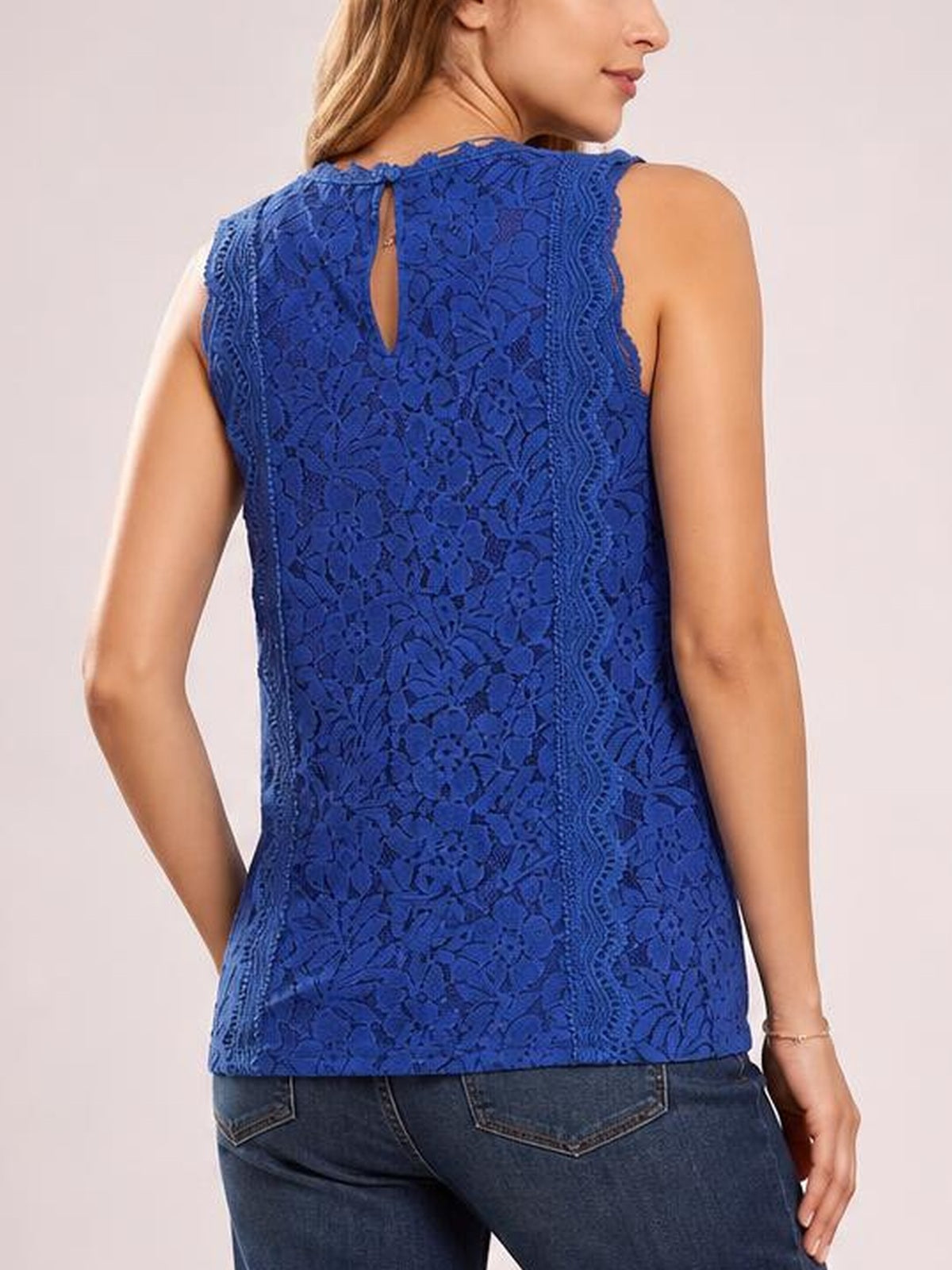 Lace V-Neck Tank · Back View