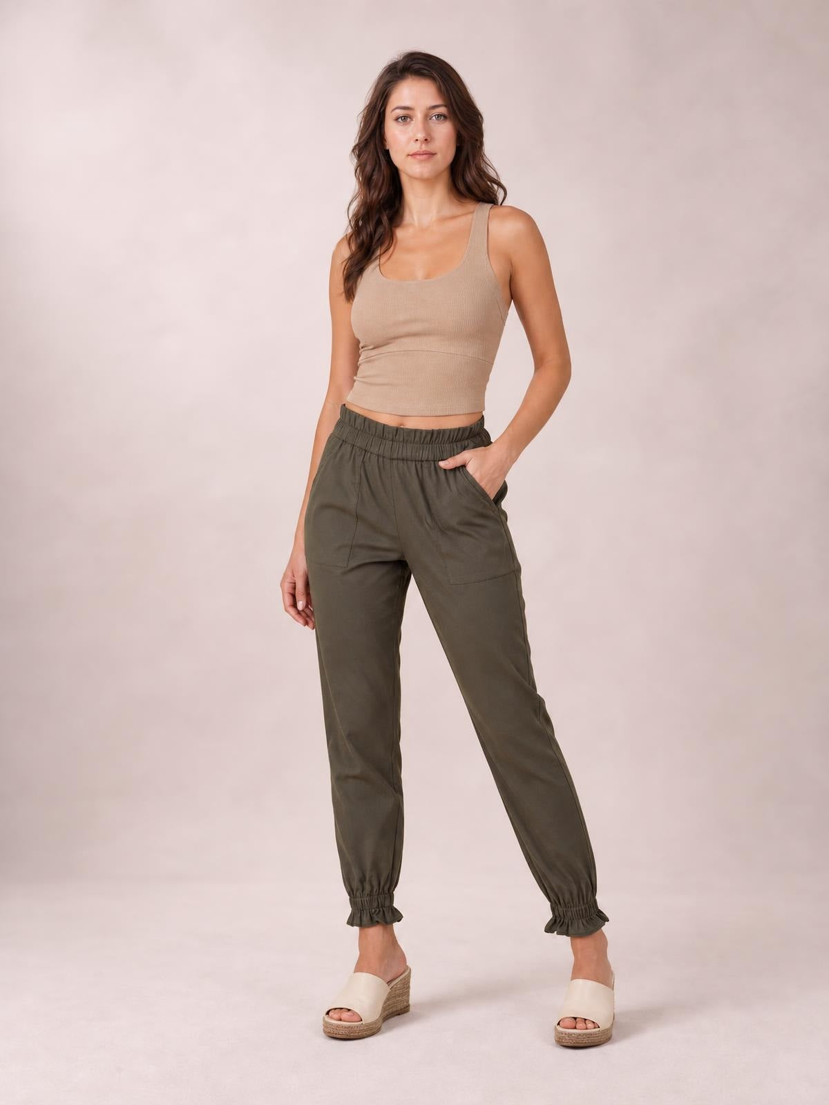 Paperbag Waist Pants with Pockets · Hero Full Body