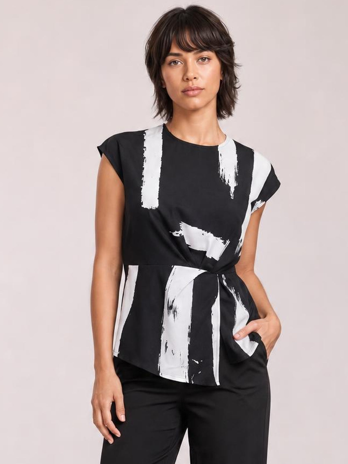 Printed Round Neck Short Sleeve Blouse · Rule Full Body - Hero Full Body