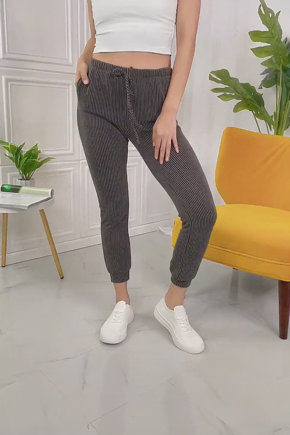 Load video: Easy Living Ribbed Joggers
