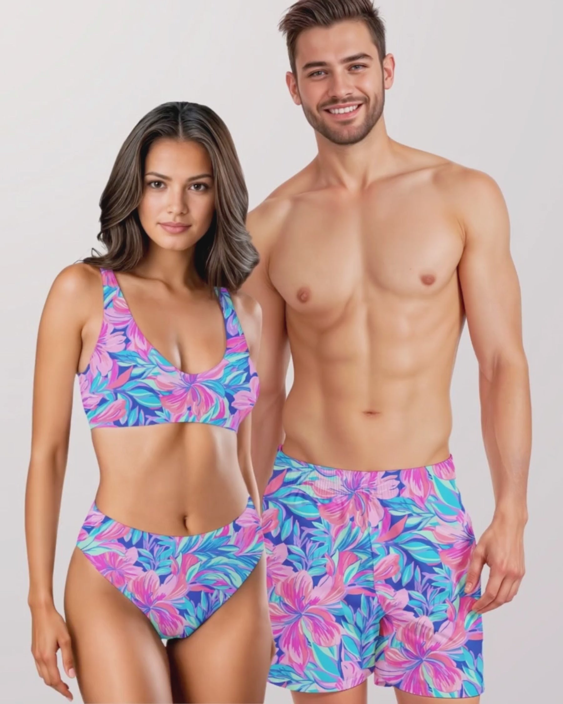 Load video: Couples Matching Swimsuits - Freyja I