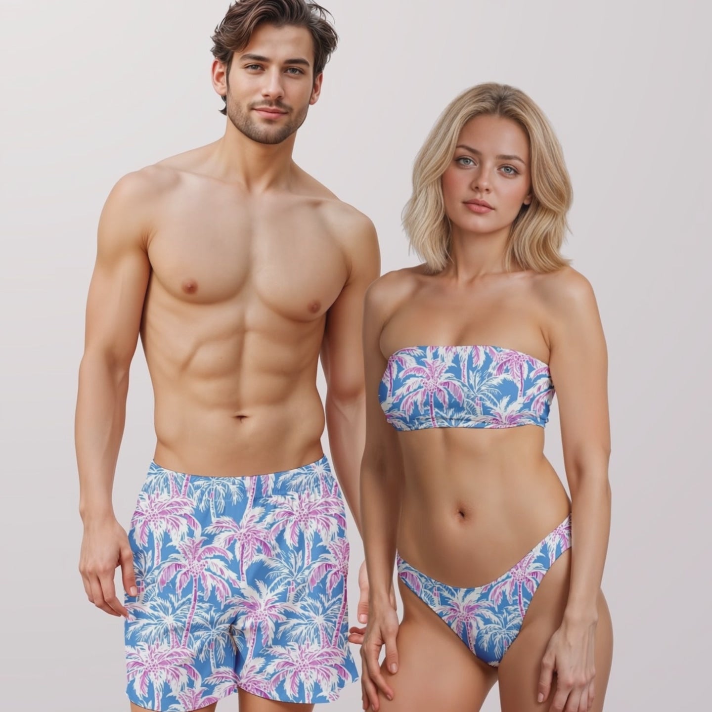 Load video: Couples Matching Swimsuits - The Palms I