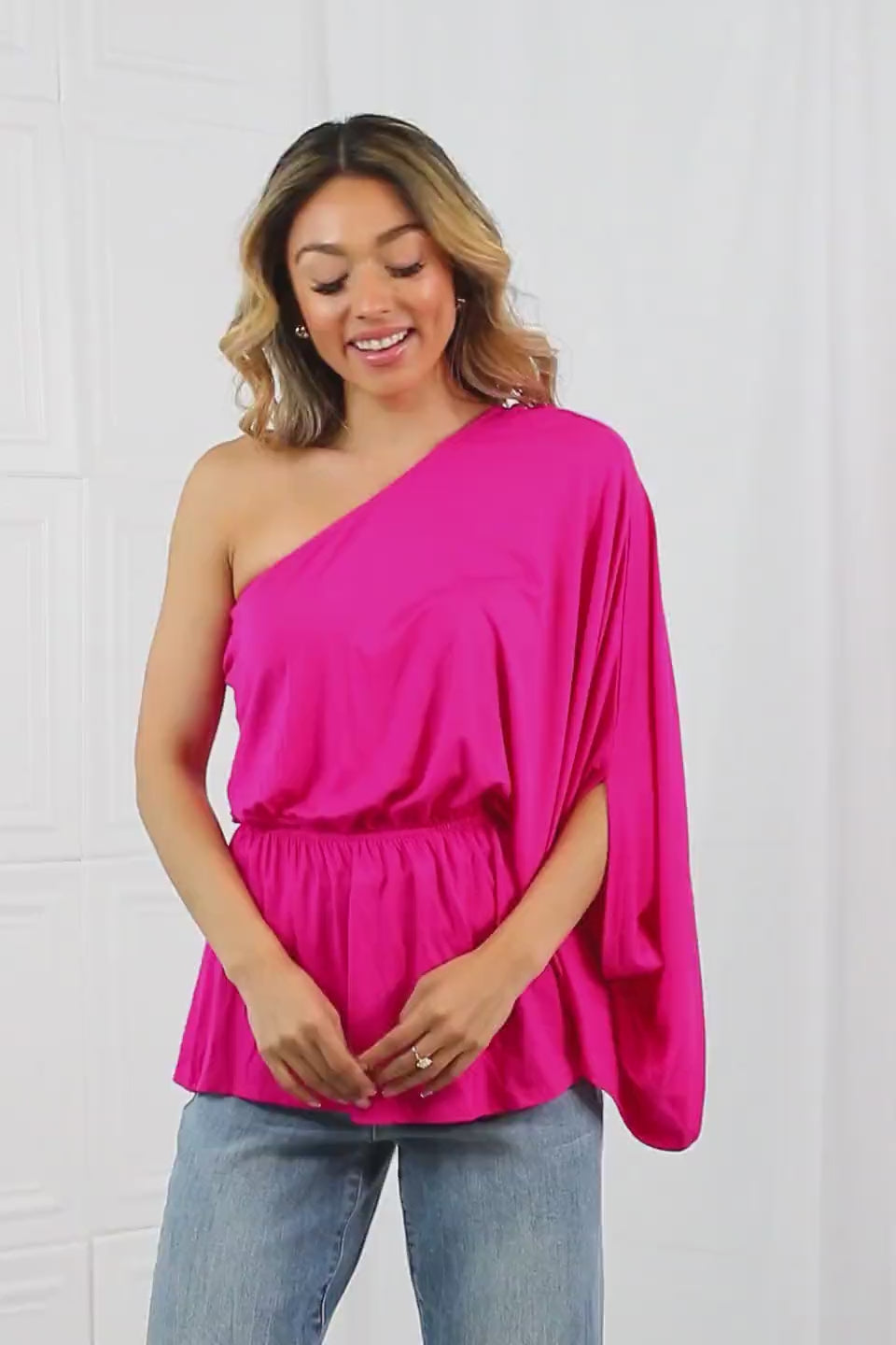 Load video: Forever And Always One Shoulder Top