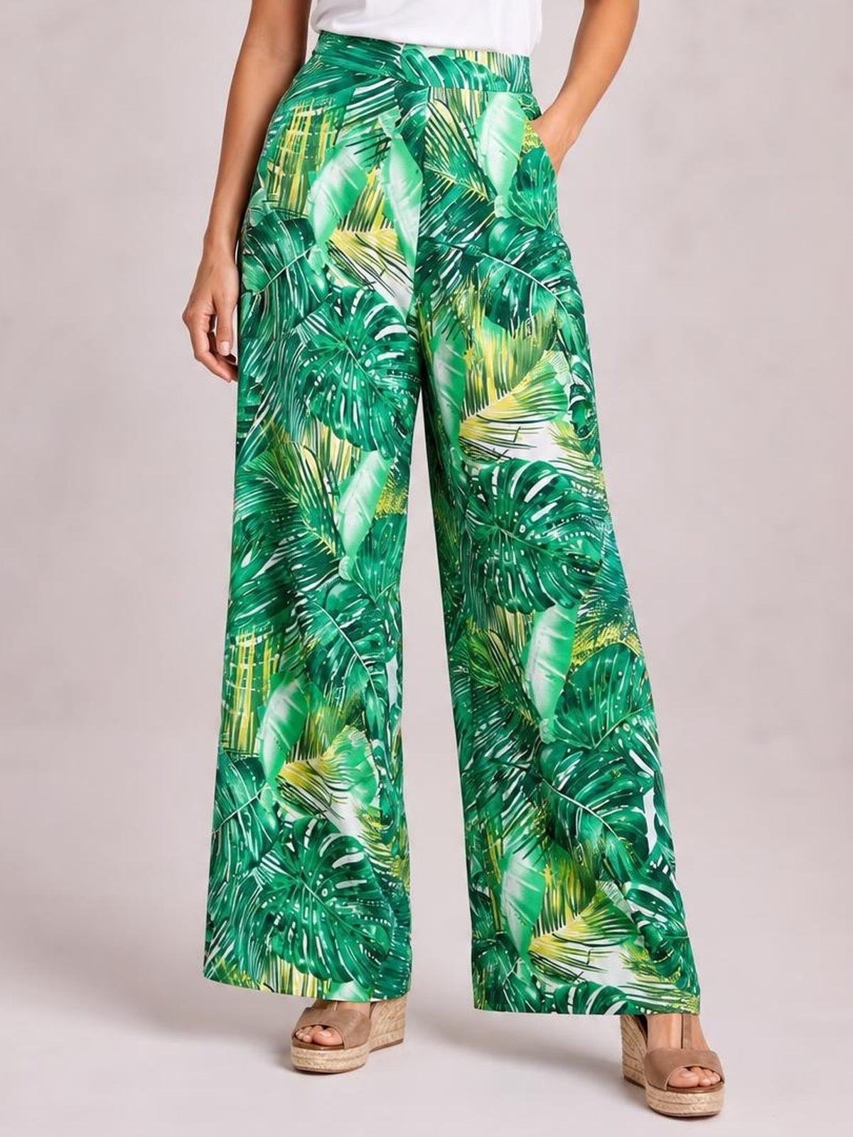 Printed High Waist Wide Leg Pants · Hero Full Body