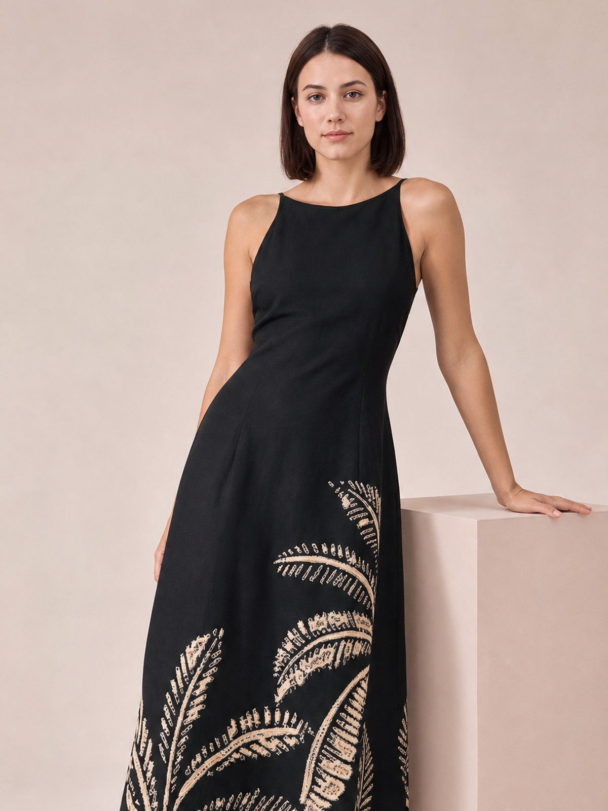 Printed Sleeveless Maxi Dress-Soulshine Design