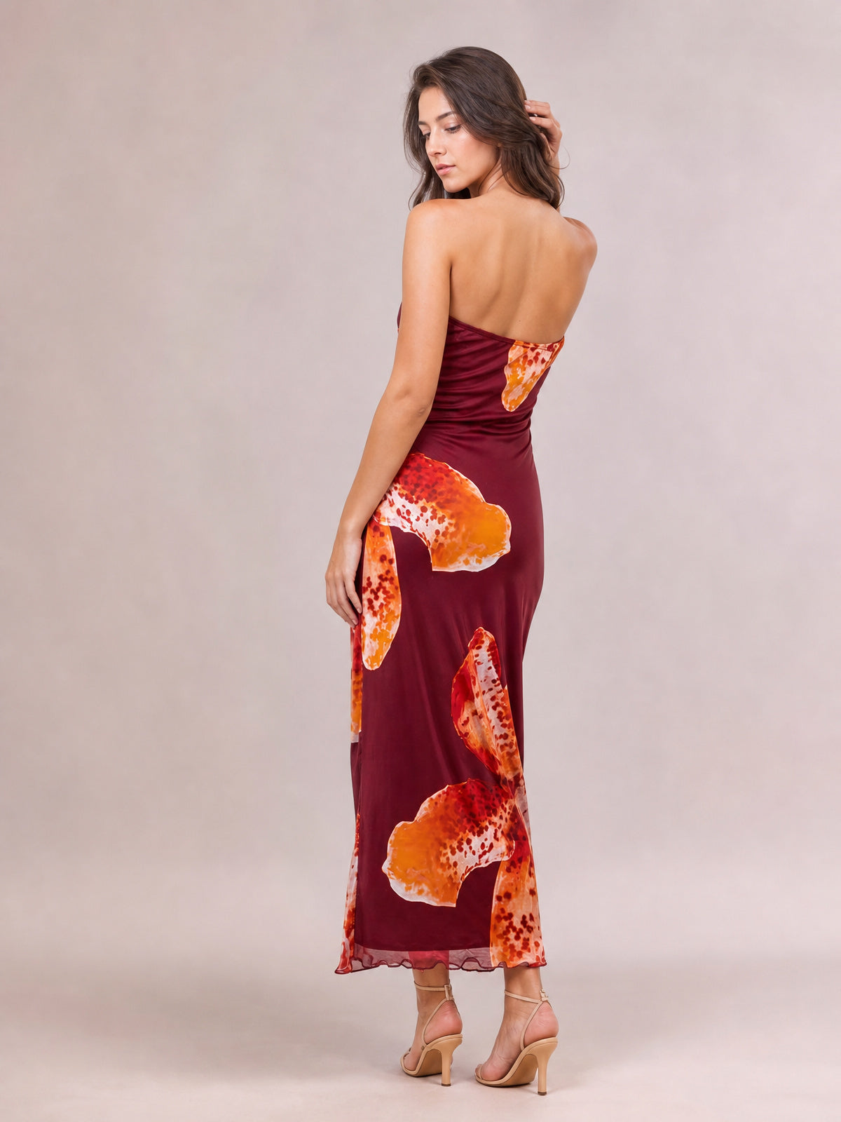 Printed Tube Sleeveless Maxi Dress-Soulshine Design