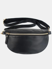 PU Leather Adjustable Strap Crossbody Bag-Black-OS-Soulshine Design