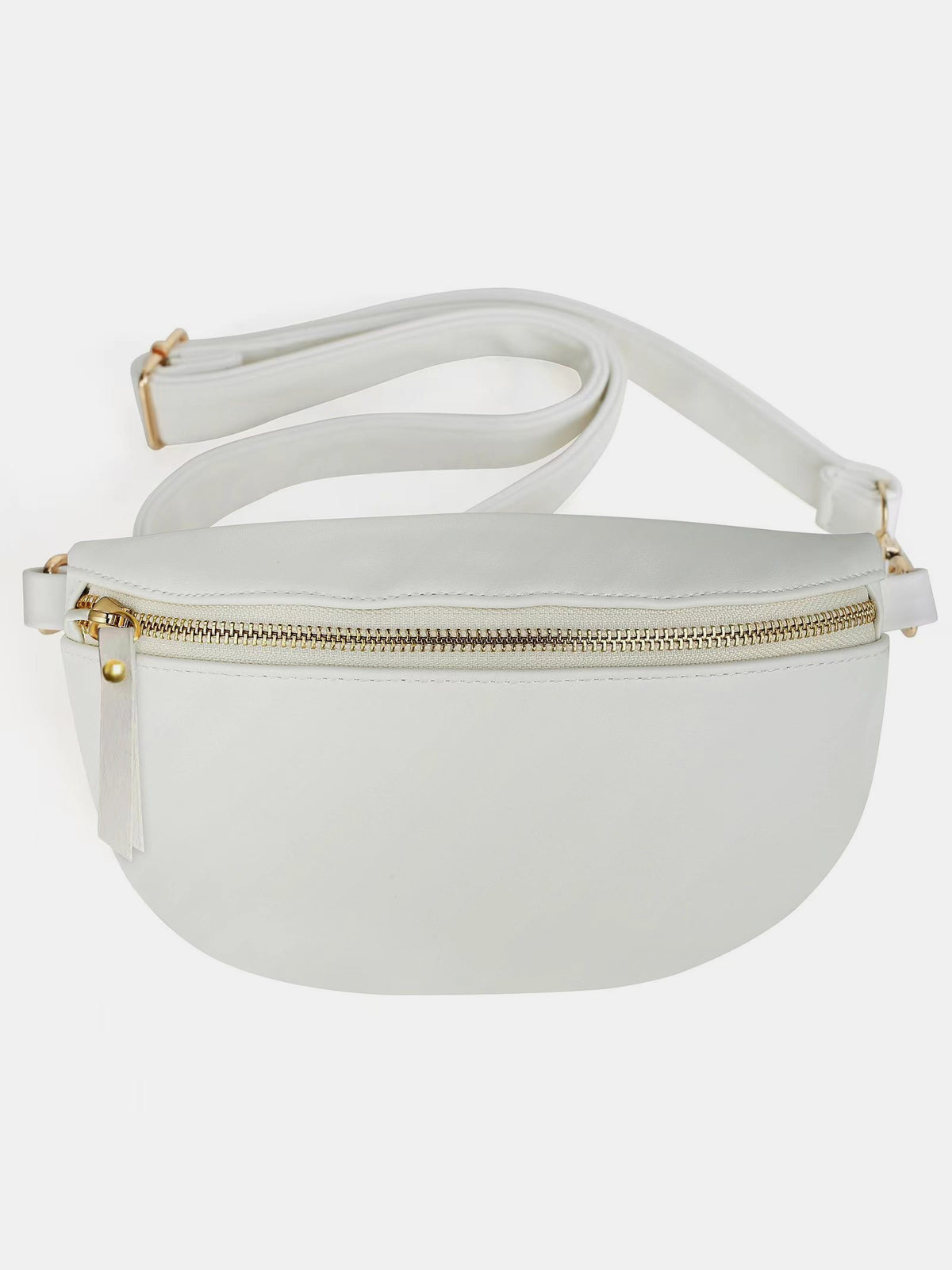 PU Leather Adjustable Strap Crossbody Bag-White-OS-Soulshine Design