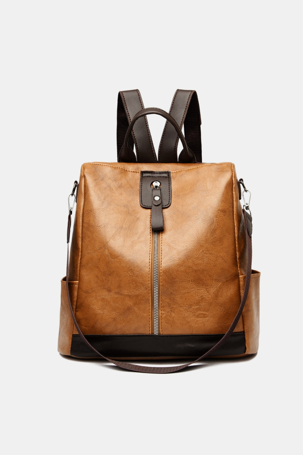 PU Leather Backpack Bag-Caramel-OS-Soulshine Design