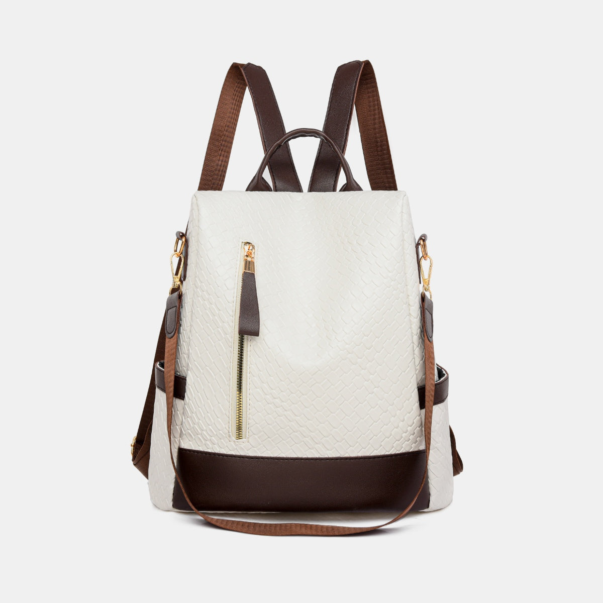 PU Leather Backpack Bag-Ivory-OS-Soulshine Design