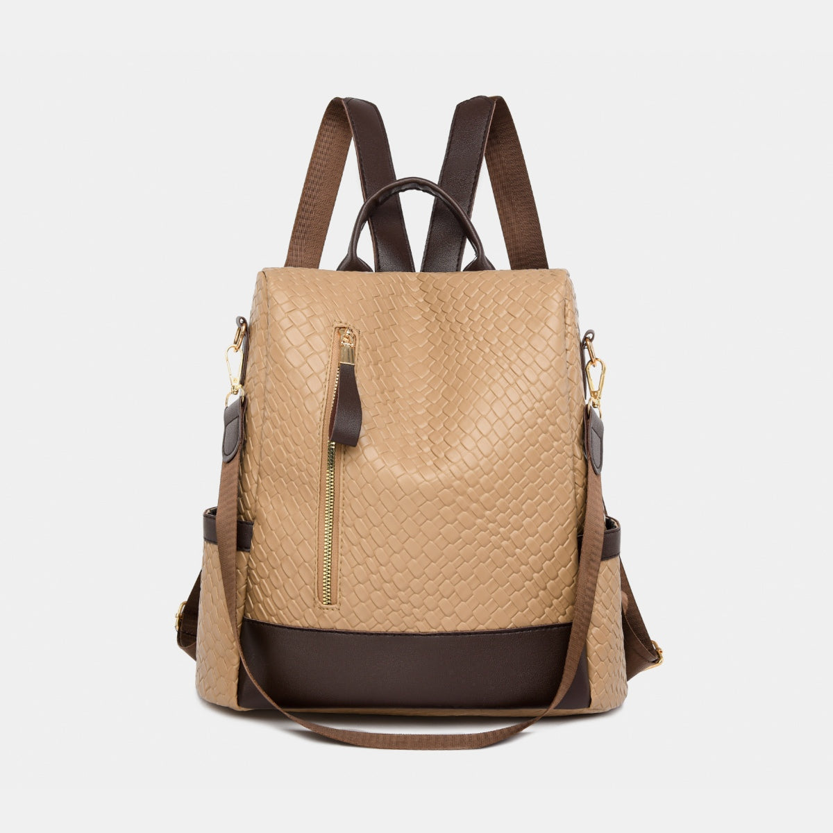 PU Leather Backpack Bag-Tan-OS-Soulshine Design