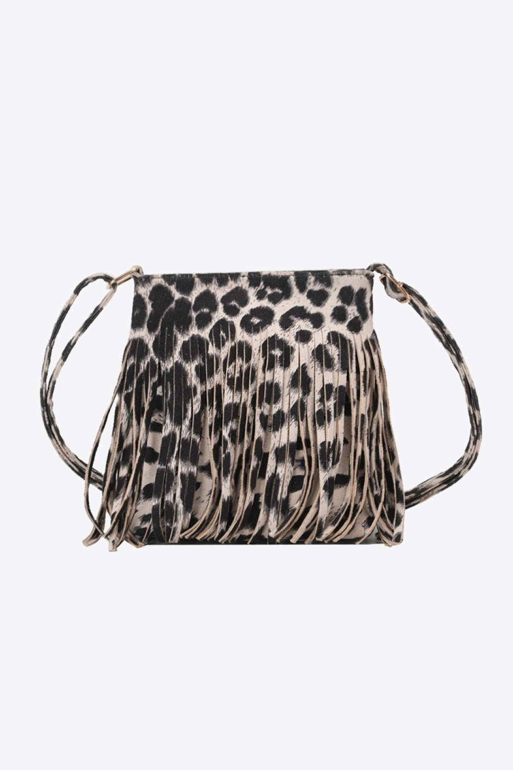 PU Leather Crossbody Bag with Fringe-Cream-OS-Soulshine Design