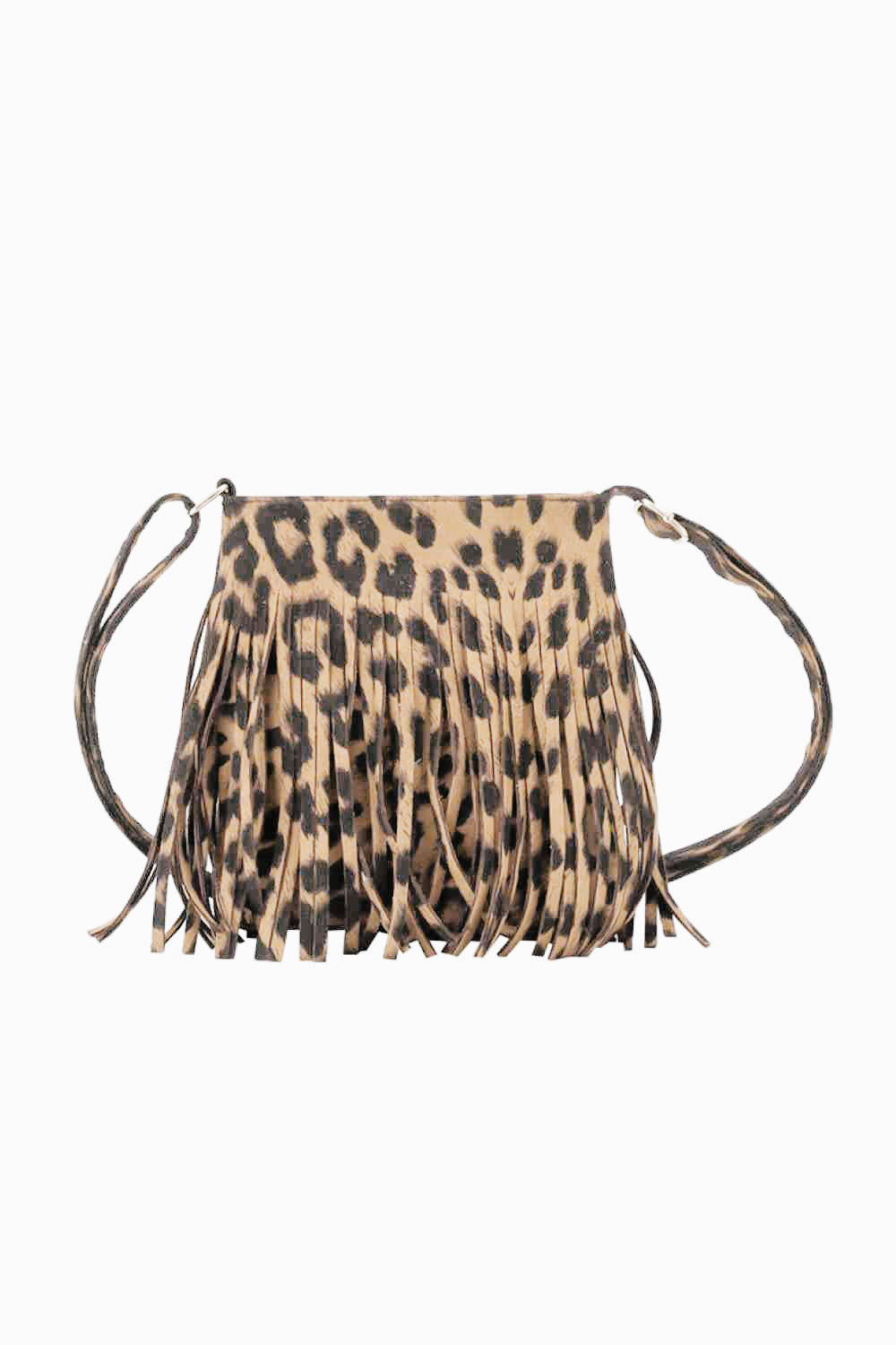 PU Leather Crossbody Bag with Fringe-Leopard-OS-Soulshine Design