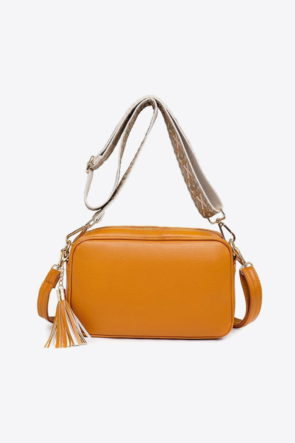 PU Leather Tassel Crossbody Bag-Orange-OS-Soulshine Design