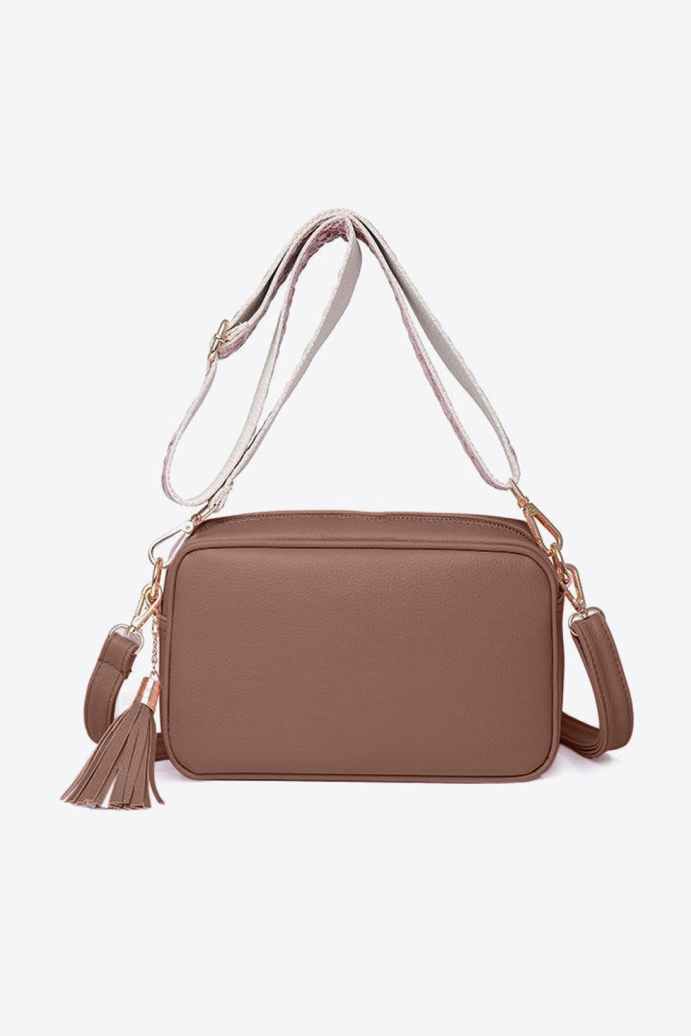 PU Leather Tassel Crossbody Bag-Pink-OS-Soulshine Design