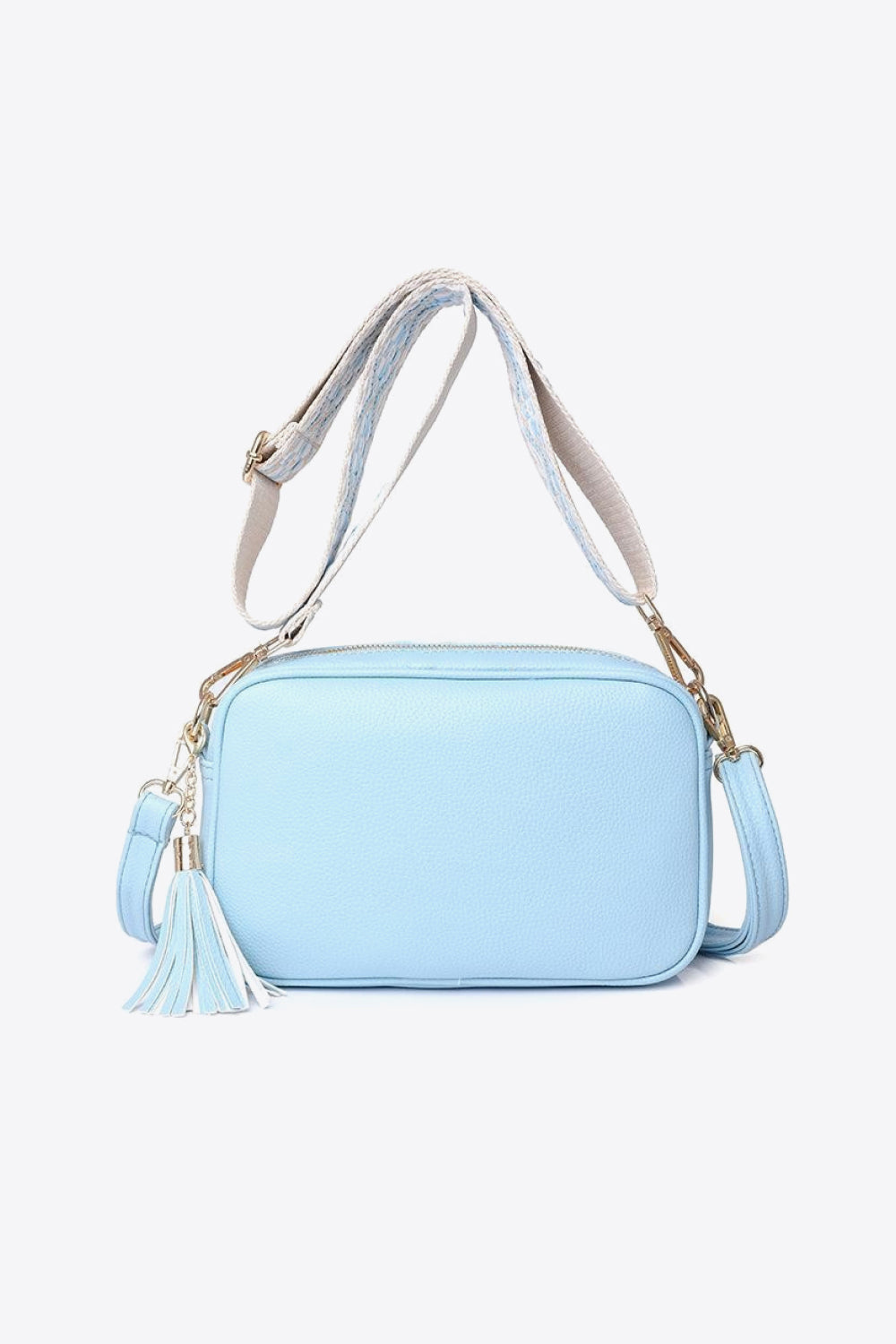 PU Leather Tassel Crossbody Bag-Sky Blue-OS-Soulshine Design