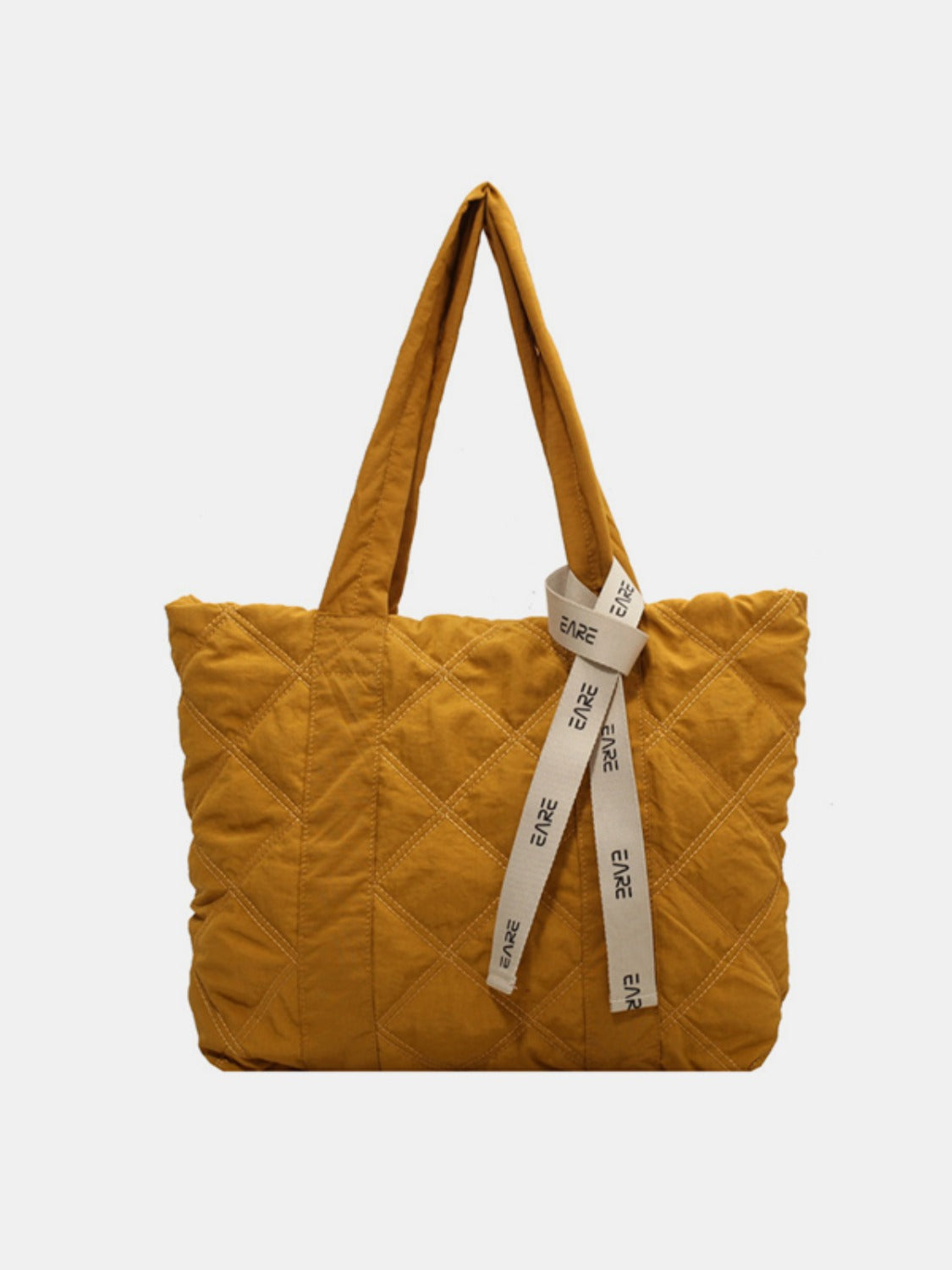 Quilted Nylon Large Tote Bag-Mustard-OS-Soulshine Design