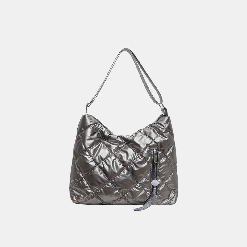 Quilted Nylon Travel Bag-Gray-OS-Soulshine Design