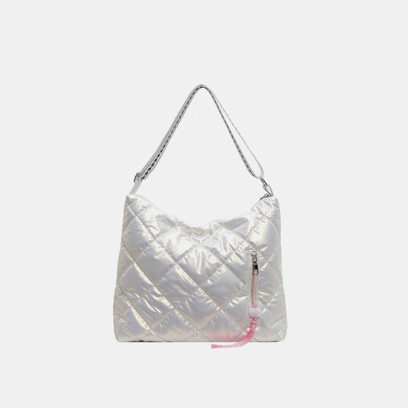 Quilted Nylon Travel Bag-White-OS-Soulshine Design