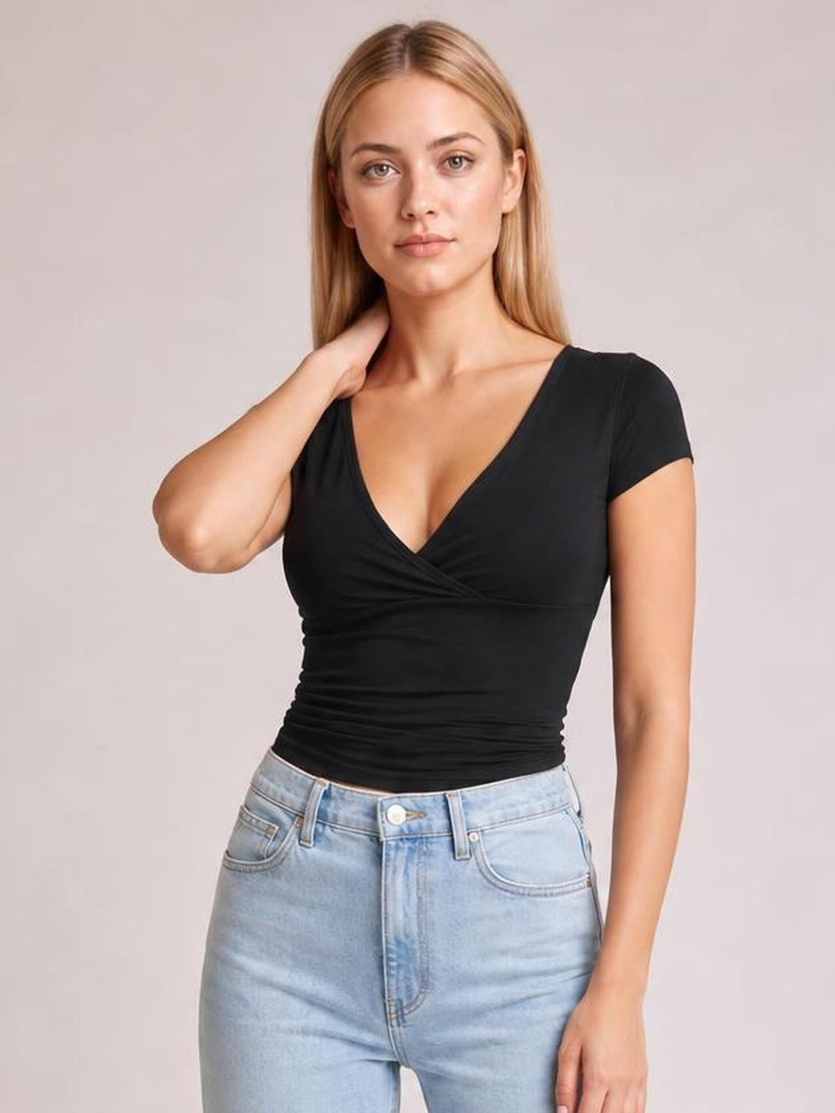 Surplice Short Sleeve T-Shirt · Medium / Three-Quarter