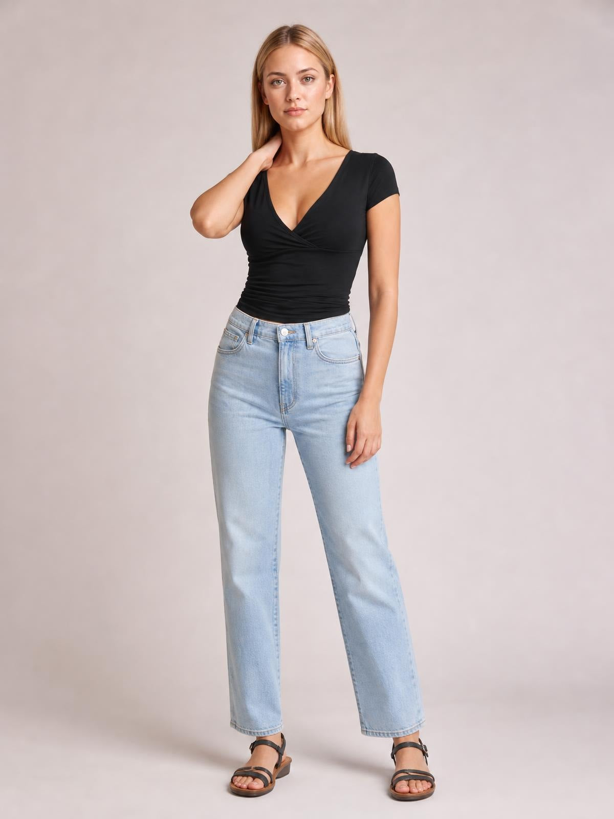Surplice Short Sleeve T-Shirt · Medium / Three-Quarter