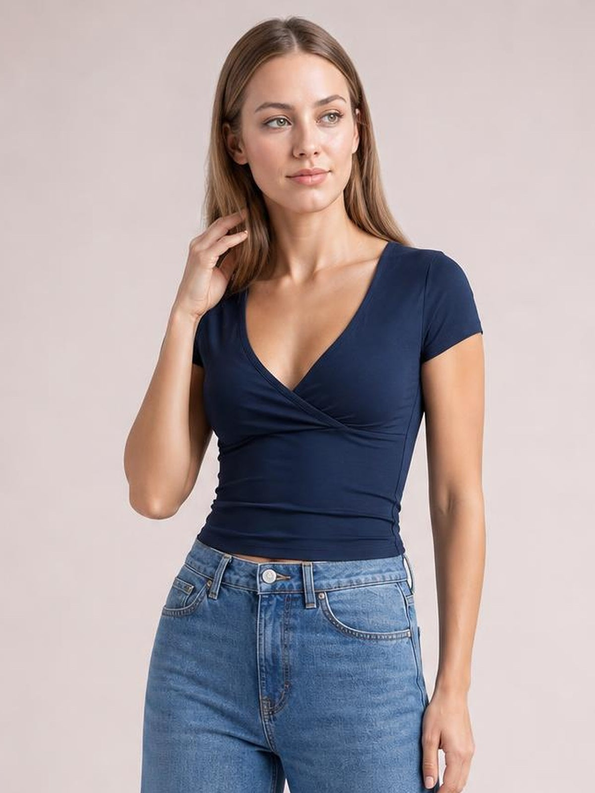 Surplice Short Sleeve T-Shirt · Medium / Three-Quarter