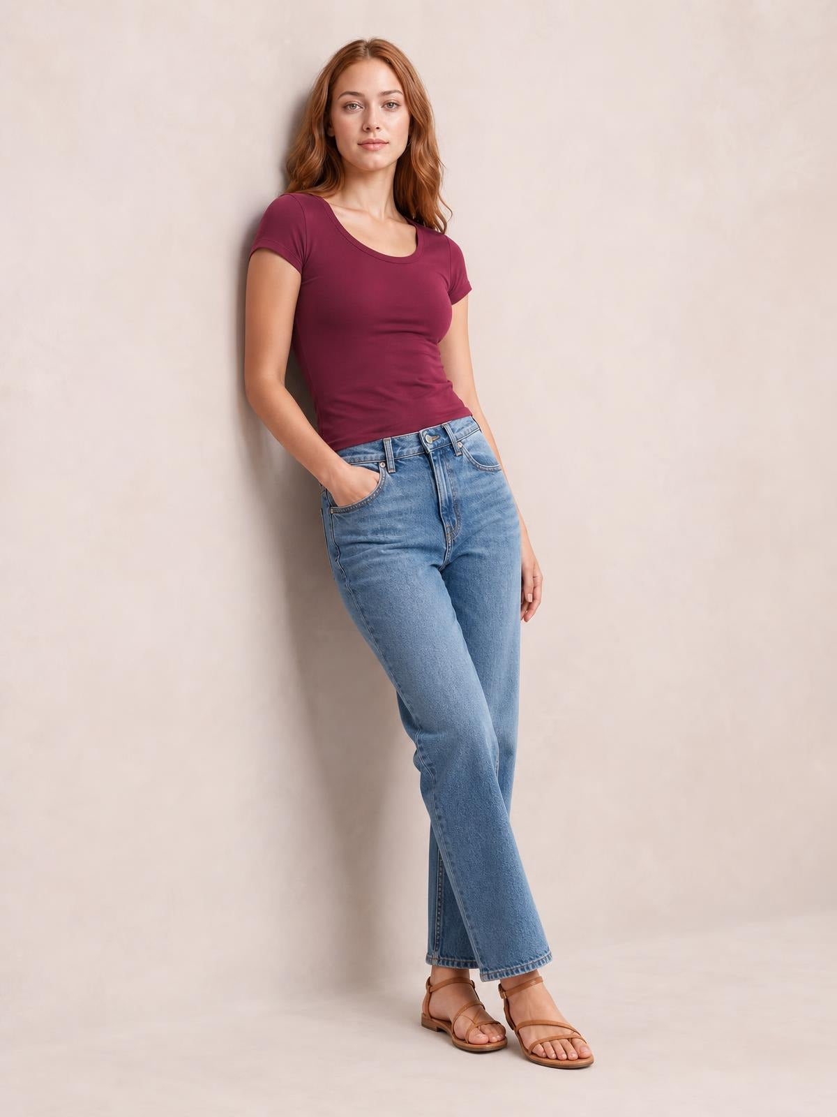 Surplice Short Sleeve T-Shirt · Studio Prop Pose