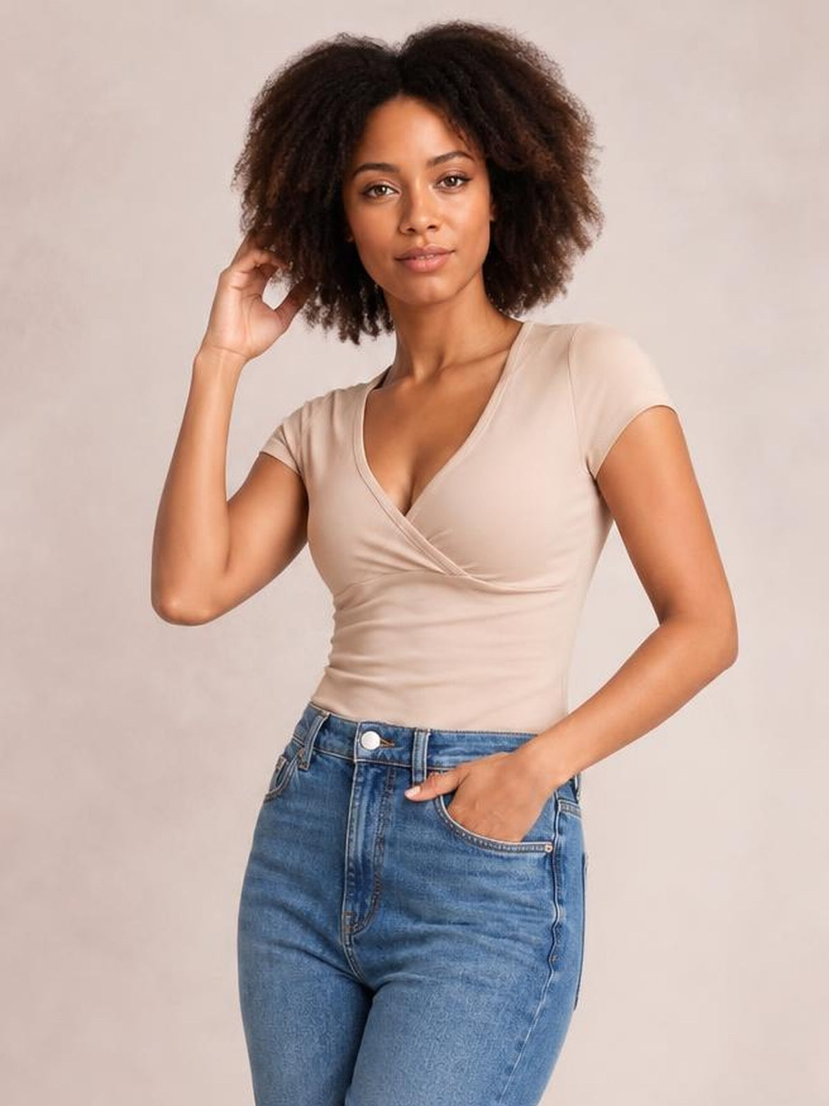 Surplice Short Sleeve T-Shirt · Medium / Three-Quarter