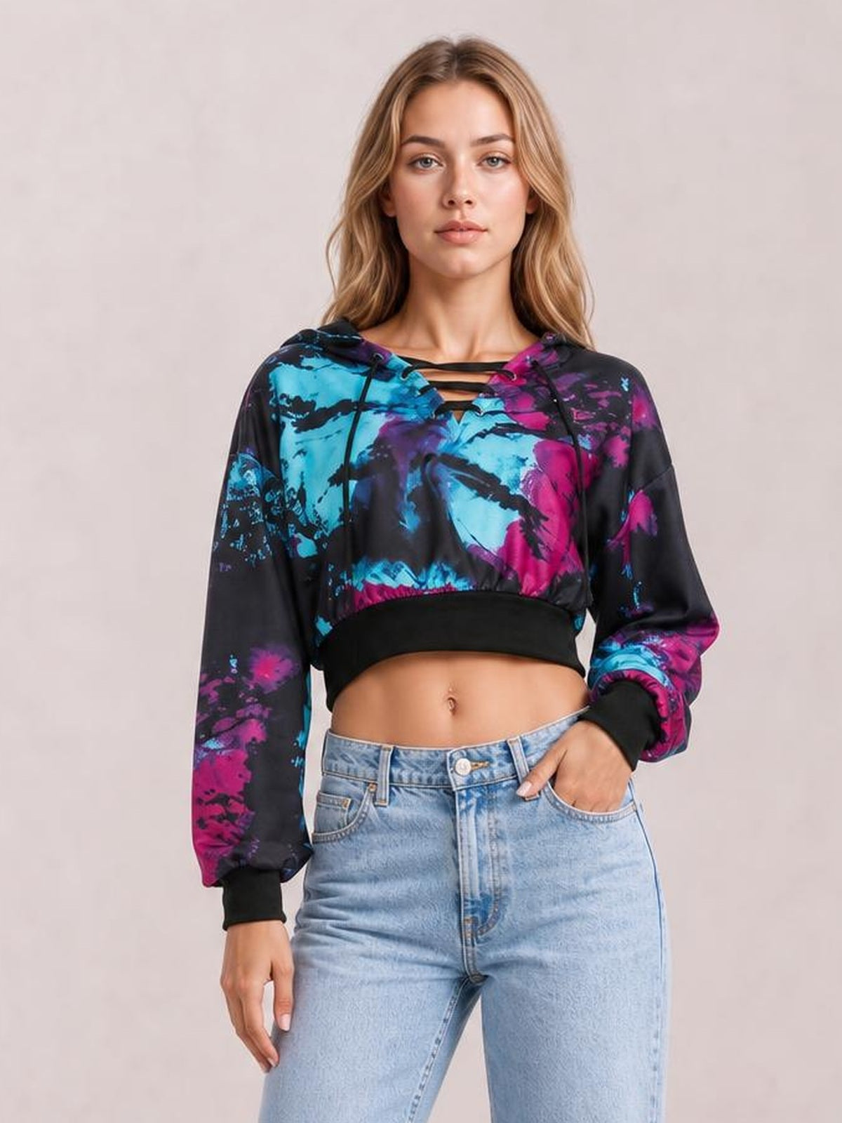 Tie-Dye Lace-Up Hoodie · Rule Full Body - Hero Full Body