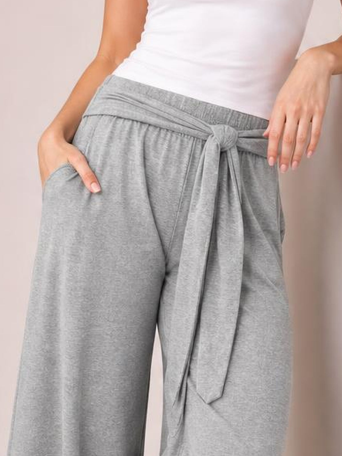 Tied Pocketed Wide Leg Pants · Studio Prop Pose