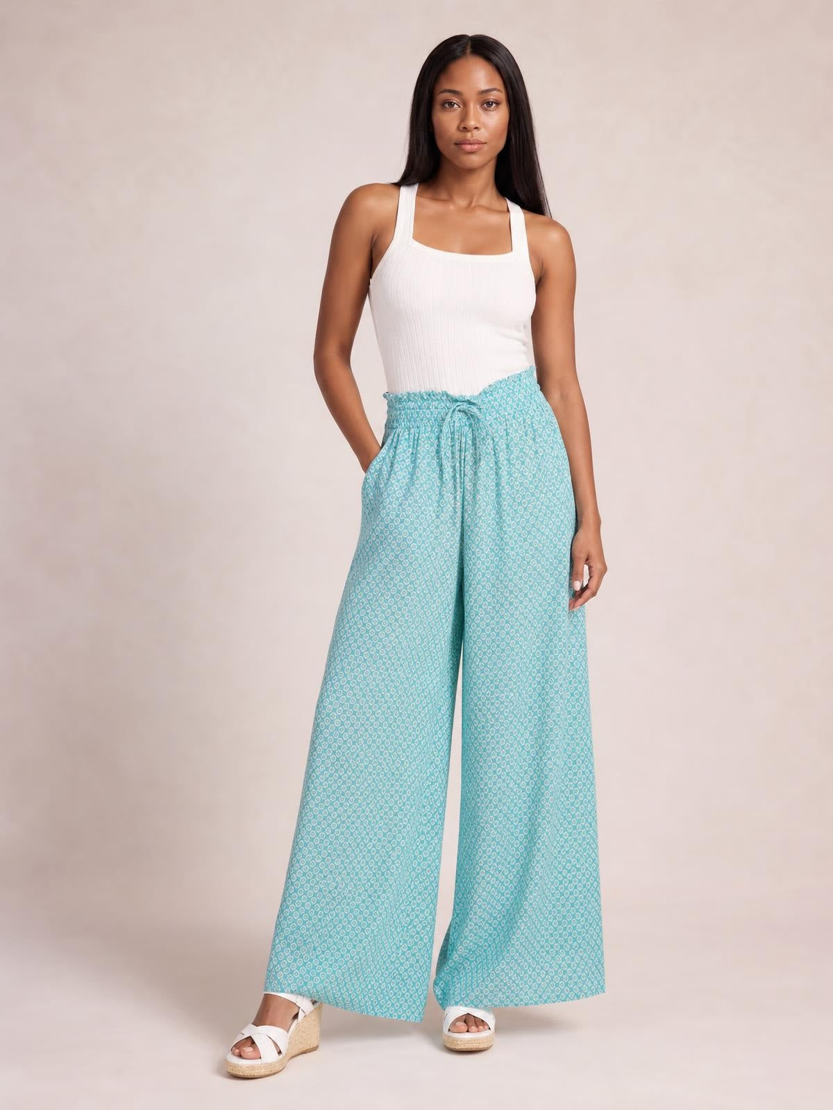 Tied Wide Leg Pants · Studio Prop Pose