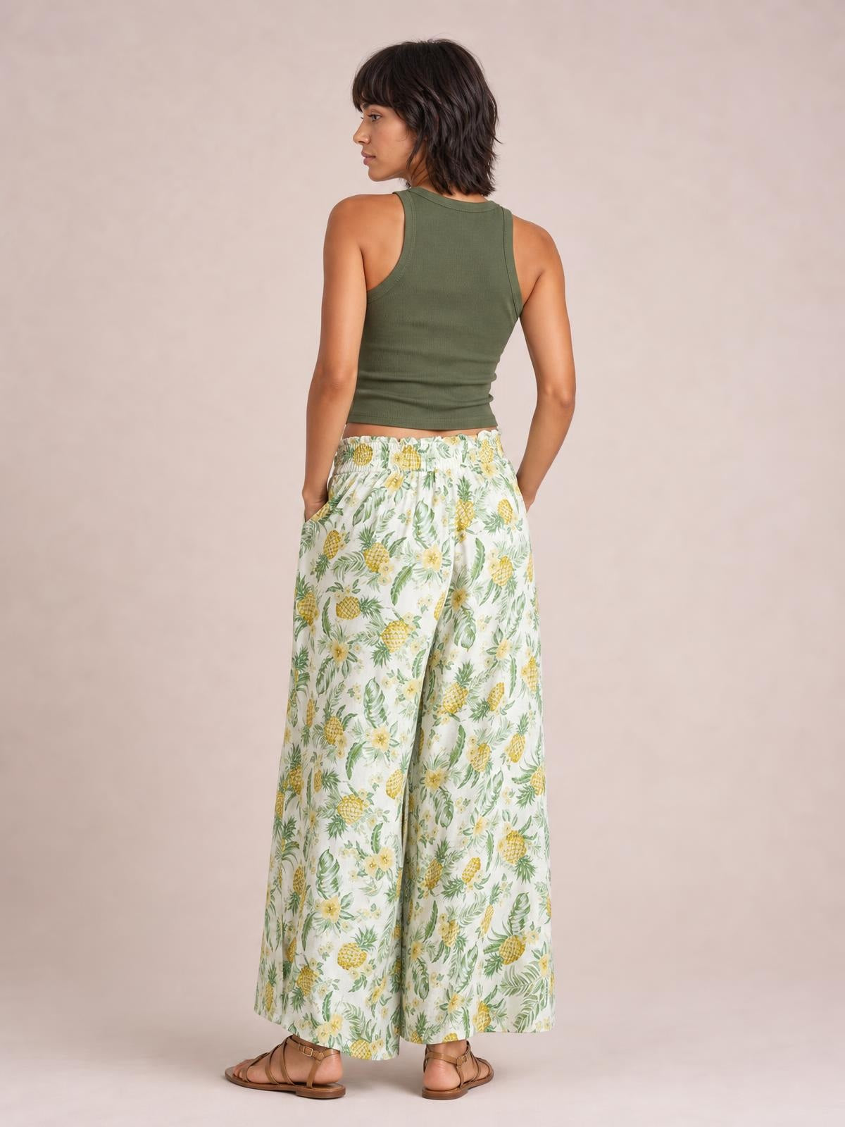 Tied Wide Leg Pants · Back View