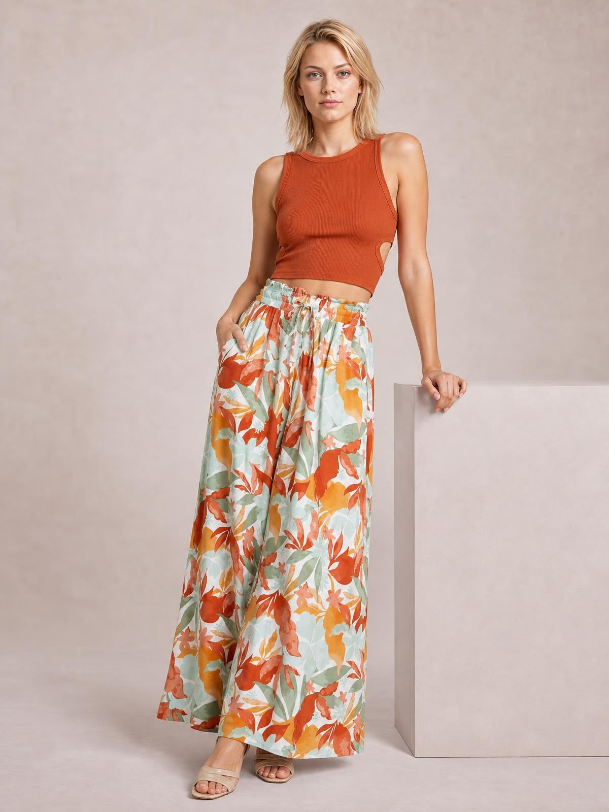 Tied Wide Leg Pants · Studio Prop Pose