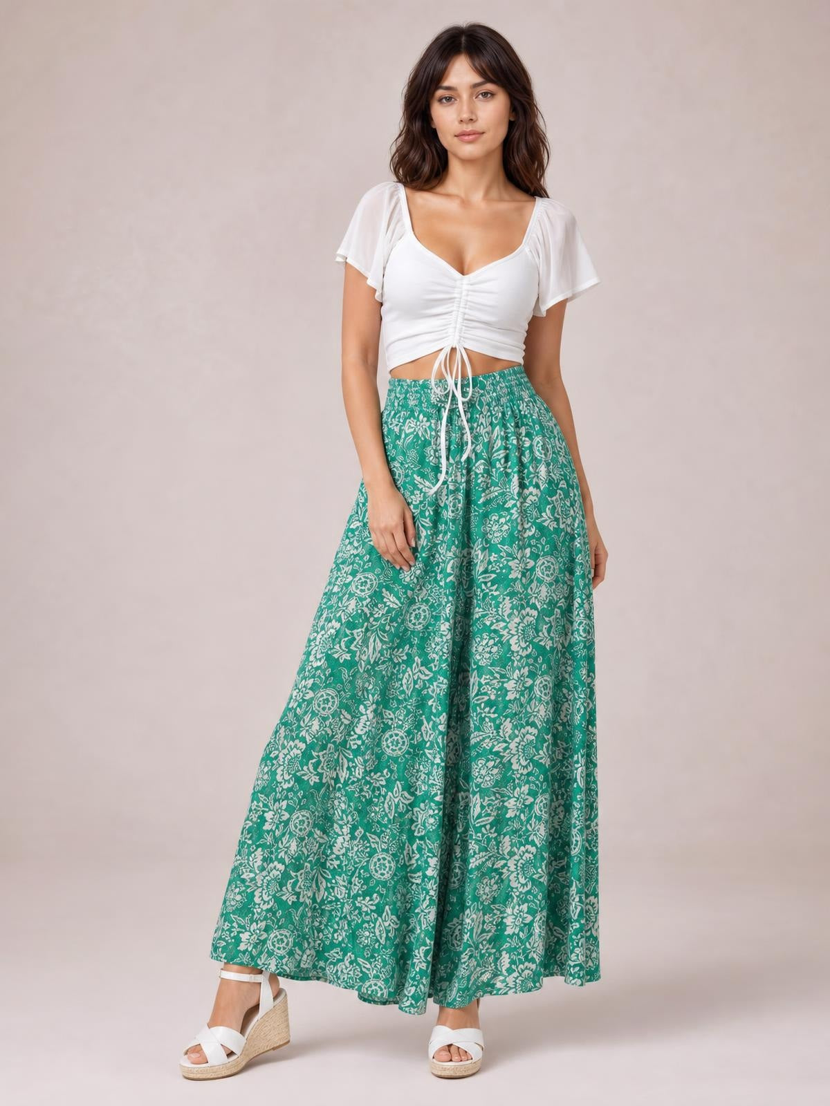 Tied Wide Leg Pants · Studio Prop Pose